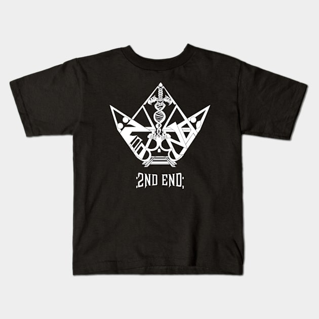 Official :2nd End; White Crown Logo Kids T-Shirt by 2ndEnd